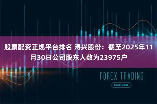 股票配资正规平台排名 浔兴股份:截至2025年11月30日公司股东人数为23975户