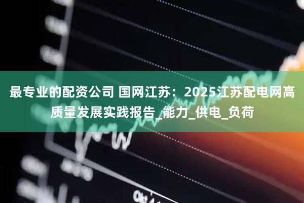 最专业的配资公司 国网江苏：2025江苏配电网高质量发展实践报告_能力_供电_负荷